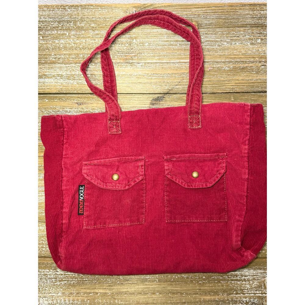 Y2K Bag Teen Vogue Preppy Boyfriend Grunge Vintage Corduroy Red